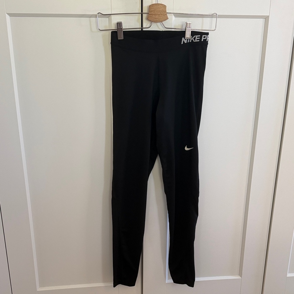 Nike Pro Black Leggings with White Accents